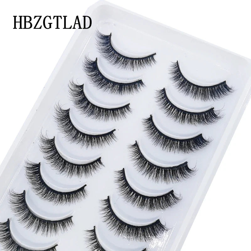 HBZGTLAD 10 Pairs 3D Faux Mink False Eyelashes – Natural Long Look Short Mink Lash Extensions for Makeup & Beauty