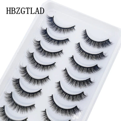 HBZGTLAD 10 Pairs 3D Faux Mink False Eyelashes – Natural Long Look Short Mink Lash Extensions for Makeup & Beauty