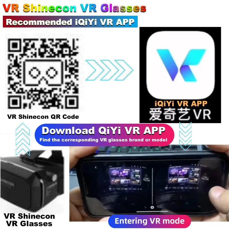 Blu-Ray VR Glasses – HD IMAX 3D Virtual Reality Headset with Huge Screen, Google Cardboard, Phone & Game Joystick Support