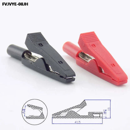 Alligator Clip Banana Plug Adapter - 10A-50A Insulated 2mm/4mm Multimeter Test Lead Clips