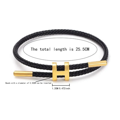 H-Buckle Stainless Steel Rope Bracelet - Multi Functional Fashion Jewelry for Men and Women