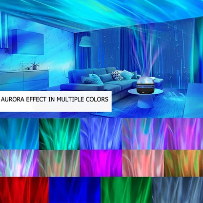 Galaxy Projection Light – LED Water Pattern Starry Sky Lamp, Aurora Projector and Mini Moon Star Night Light for Room Decor