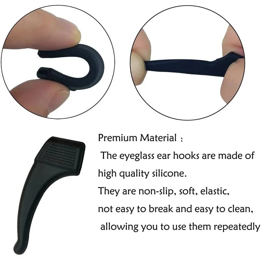 2/40PCS Silicone Ear Hooks for Glasses | Anti-Slip Eyewear Grip, Temple Sleeve & Sunglasses Holder Accessories