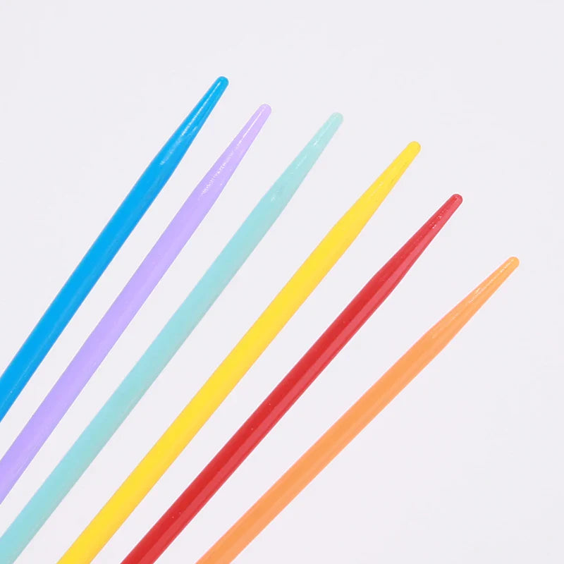 30 Pcs Mixed Color Knitting Needles & Crochet Hooks Set – 7/9/15cm Plastic Yarn Needles for Children DIY Sweater Weaving