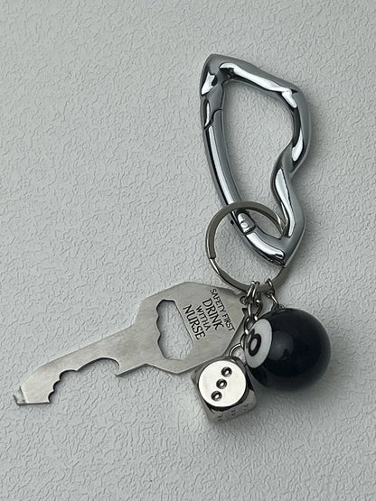 Y2K Punk Star Carabiner Keychain - Gothic Axe-Shaped Car Key Ring Backpack Fashion Decor
