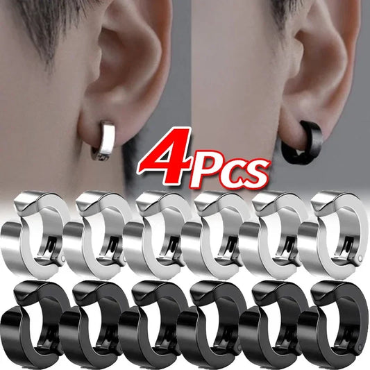 Non-Piercing Hoop Ear Cuff Earrings - Gothic Punk Clip-On Fashion Jewelry for Men & Women