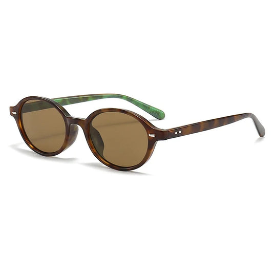 Retro Small Oval Sunglasses for Women & Men – Rivet Detail Luxury UV400 Fashion Eyewear Brand Oculus Gafas