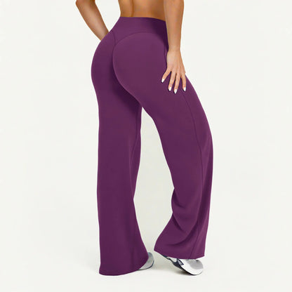 NCLAGEN Women’s Straight-Leg Yoga Pants – Ultra-Soft Butter Fabric Mid-Waist Pilates & Running Trousers