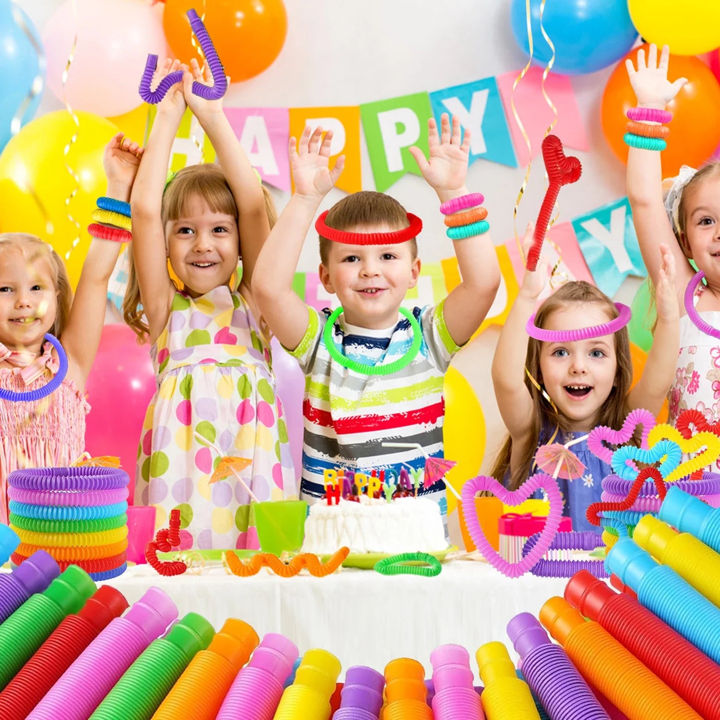 Colorful Telescopic Pop Tubes Fidget Toy Set (10–30PCS) – Sensory Stress Relief Toys for Adults & Kids