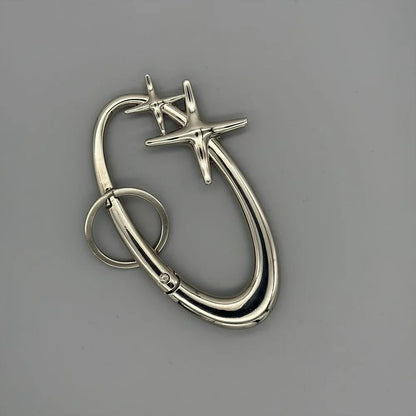 Y2K Punk Star Carabiner Keychain - Gothic Axe-Shaped Car Key Ring Backpack Fashion Decor