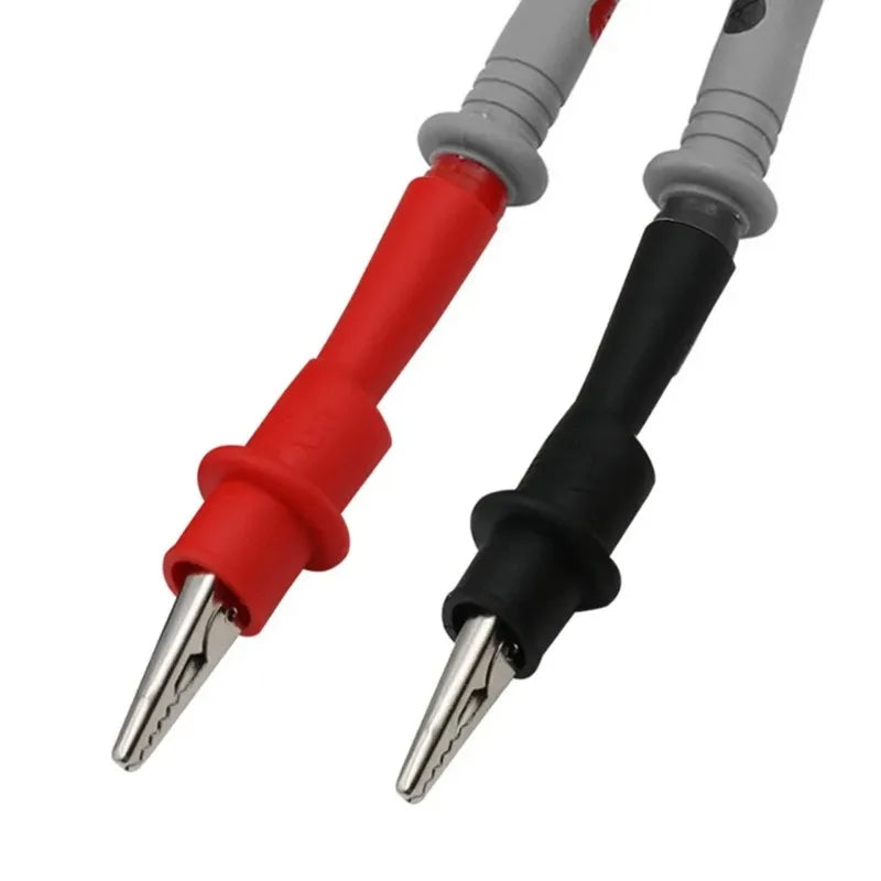 2Pcs Alligator Test Clips - Red Black 10A 1000V Multimeter Probe Leads for AC DC Power Testing
