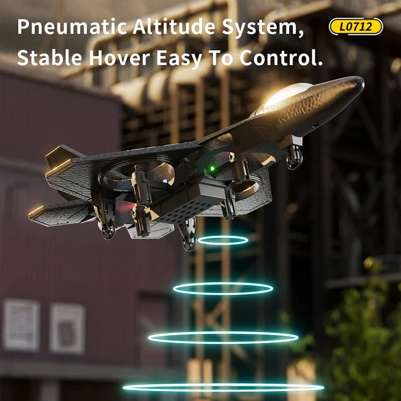 Night Flight RC Aircraft - EPP Foam Glider with 4-Motor Stability & Fixed Height for Kids