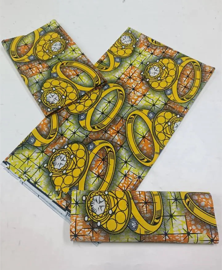 100% Cotton Ankara Fabric - High Quality African Print Batik Real Wax Pagne 6 Yards for Stylish Sewing