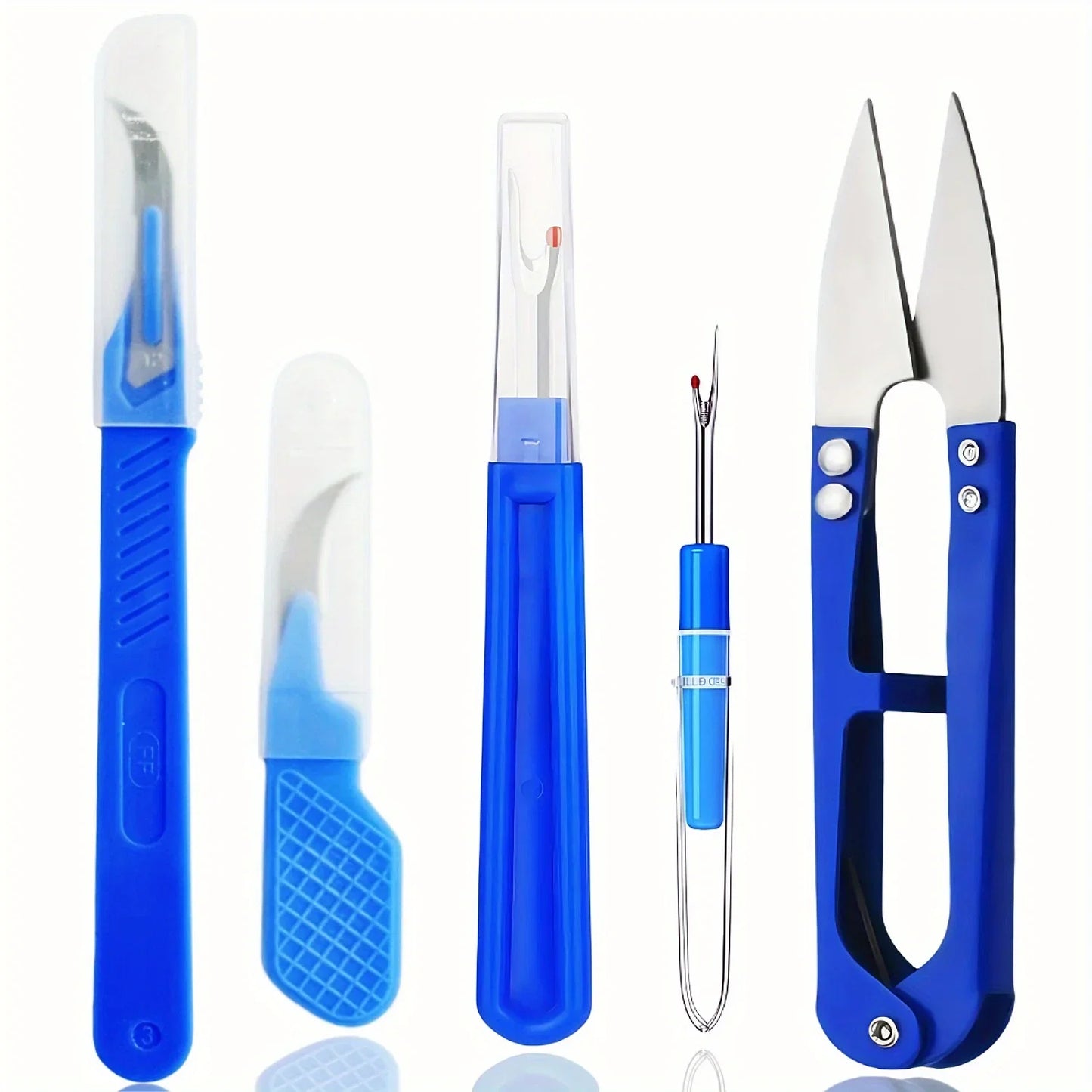 5-Piece Sewing Seam Ripper Kit - Stitch Remover Tools with Scissors for Easy Thread Removal