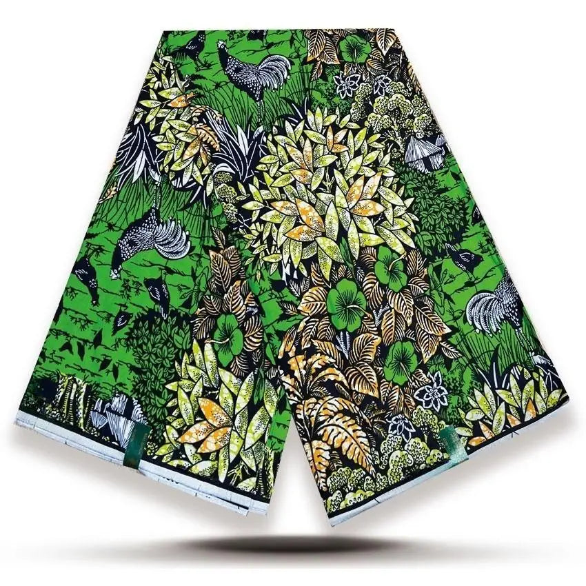 Original African Wax Print Fabric - 6 Yards Soft 100% Cotton Nigerian Ankara Pagne Batik Material
