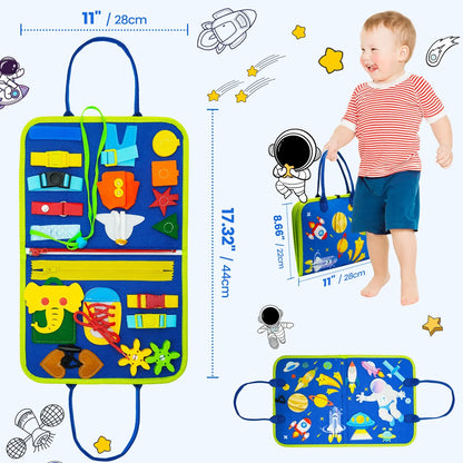 Montessori Toddler Busy Board – Educational Activity for Motor Skills & Baby Learning Toys for Travel