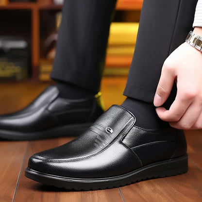 Men’s Handmade Genuine Leather Loafers - Soft Breathable Slip-On Business Casual Driving Shoes