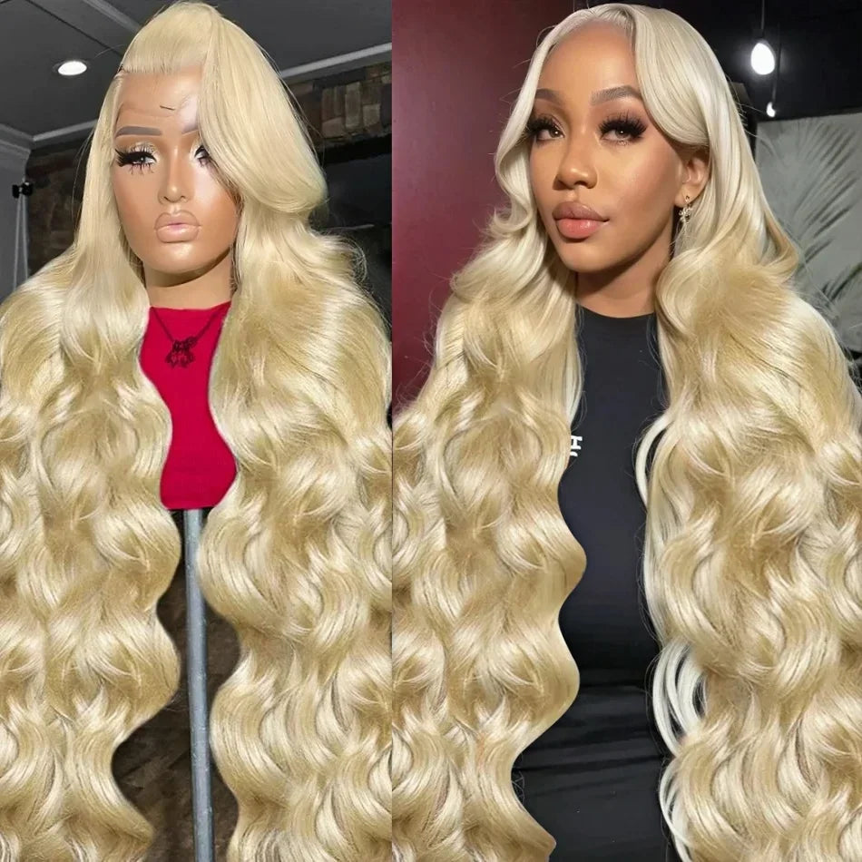 13x6 HD Lace Frontal Wig – 13x4 Transparent 613 Blonde Body Wave Human Hair Wig, 250 Density