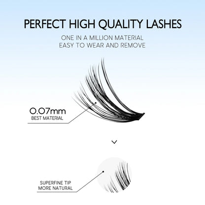 GROINNEYA DIY Lash Extension Kit – Individual & Cluster Lashes Full Set with Lash Bond and Seal for At-Home Use
