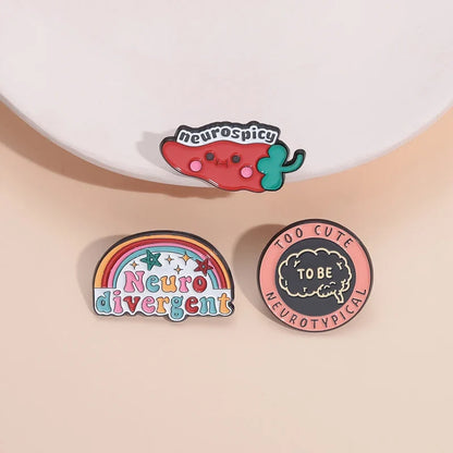 Neurospicy Chili Enamel Pin - Funny Neurodivergent Autism ADHD Dyslexia Awareness Brooch Badge Jewelry Accessory