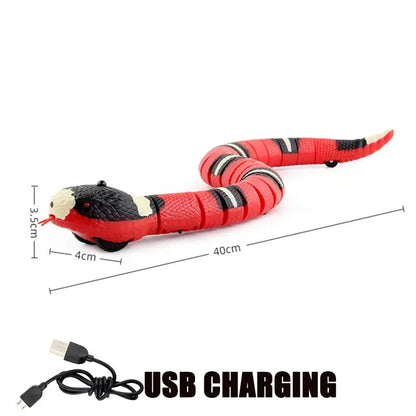 Smart Sensing Cat Toys - Interactive Automatic Electronic Snake Teaser, USB Rechargeable Indoor Play Kit for Cats and Kittens