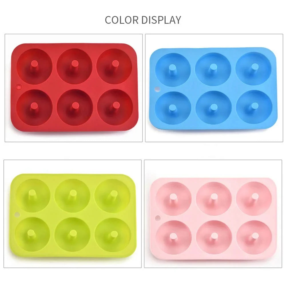 6-Hole Silicone Donut & Bagel Mold – Non-Stick Heat-Resistant Mini Cupcake & Doughnut Baking Pan Tool