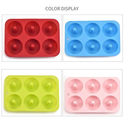 6-Hole Silicone Donut & Bagel Mold – Non-Stick Heat-Resistant Mini Cupcake & Doughnut Baking Pan Tool