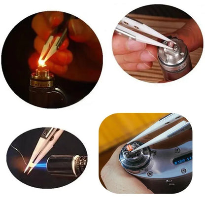 Ceramic Soldering Tweezers - Precision Anti-Static Electronic Repair Tool Set