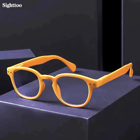 May Flower Fashion Reading Glasses for Women & Men – Round Shape with Spring Hinge, Diopter +4.00