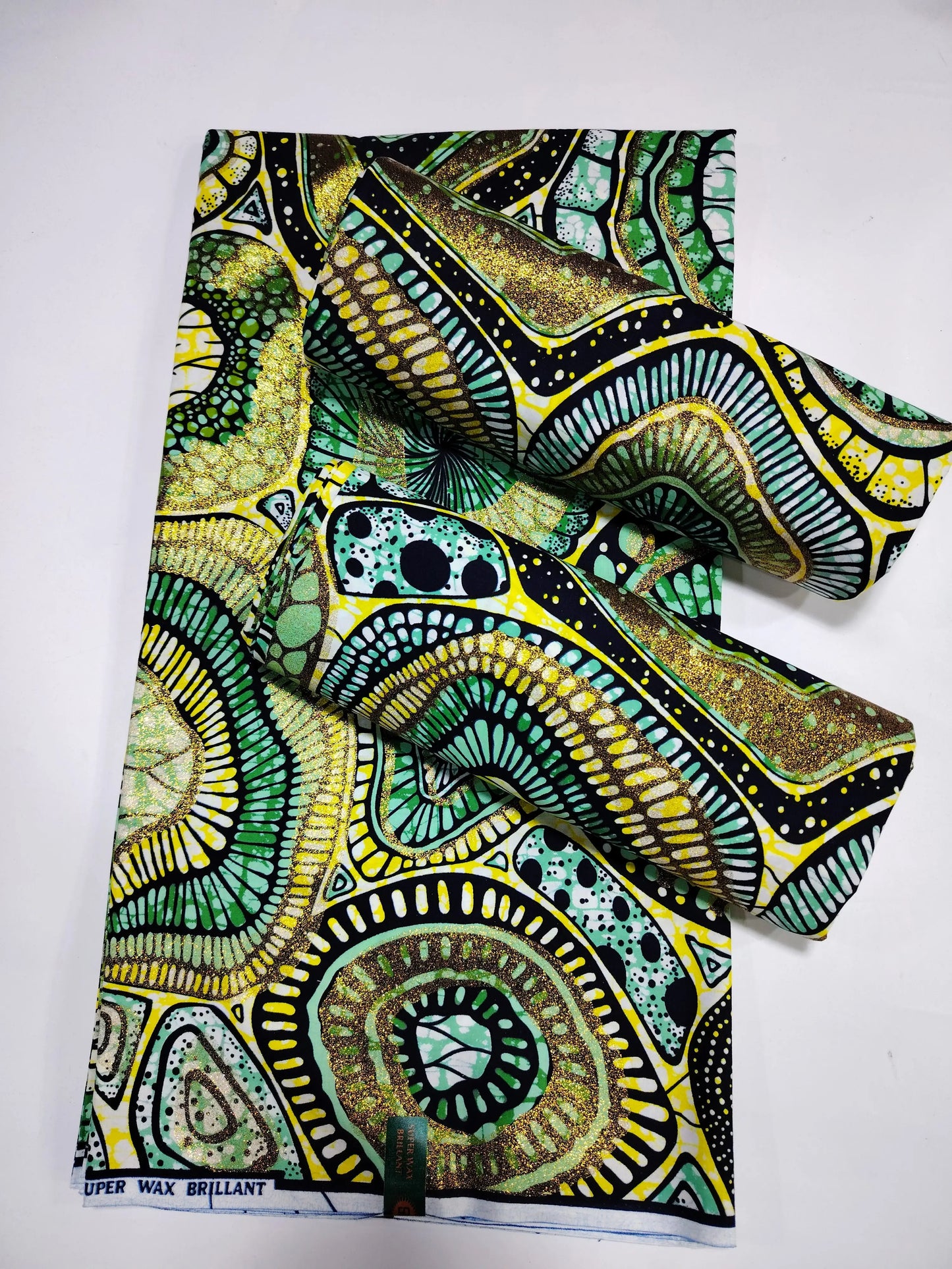 Grand Super Ankara Wax Fabric - Original 100% Cotton Glitter Batik Pagne 6 Yards Nigerian Party Dress Sewing Material