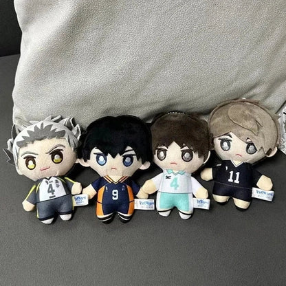 10cm Mini Haikyuu Plush Keychain – Hinata, Kageyama, Nishinoya Volleyball Stuffed Doll Toy Gift