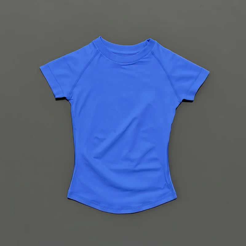 HISTELLO Women’s Sports T-Shirt - Short Sleeve Gym Yoga Workout Top for Running & Fitness Activewear