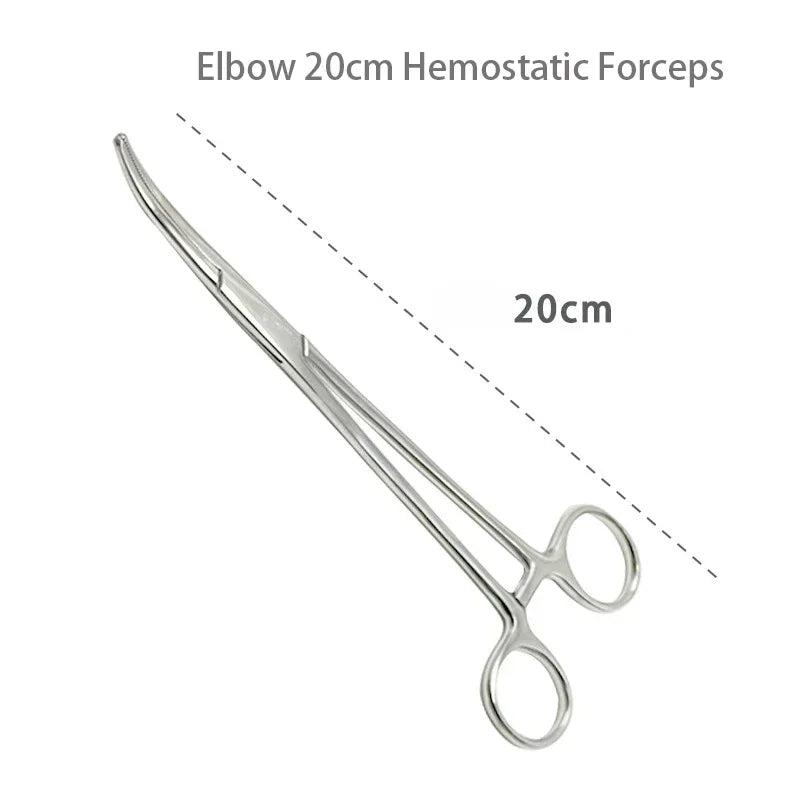 Stainless Steel Hemostatic Forceps - Locking Surgical Clamps with Curved & Straight Tip Pliers