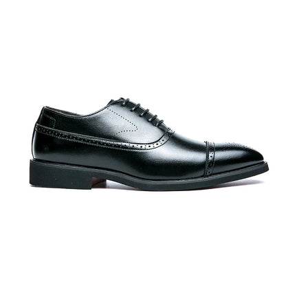 Men’s Red Sole Oxford Brogue Shoes - Retro Carved Lace-Up Business & Party Dress Shoes
