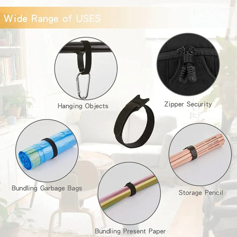 100PCS Reusable Nylon Cable Ties – Adjustable Cable Organizer Straps for Wire, Mouse & Earphone Management