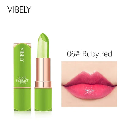 Spring Aloe Vera Moisturizing Lipstick – Long-Lasting Nourishing Temperature-Change Lip Balm & Gloss