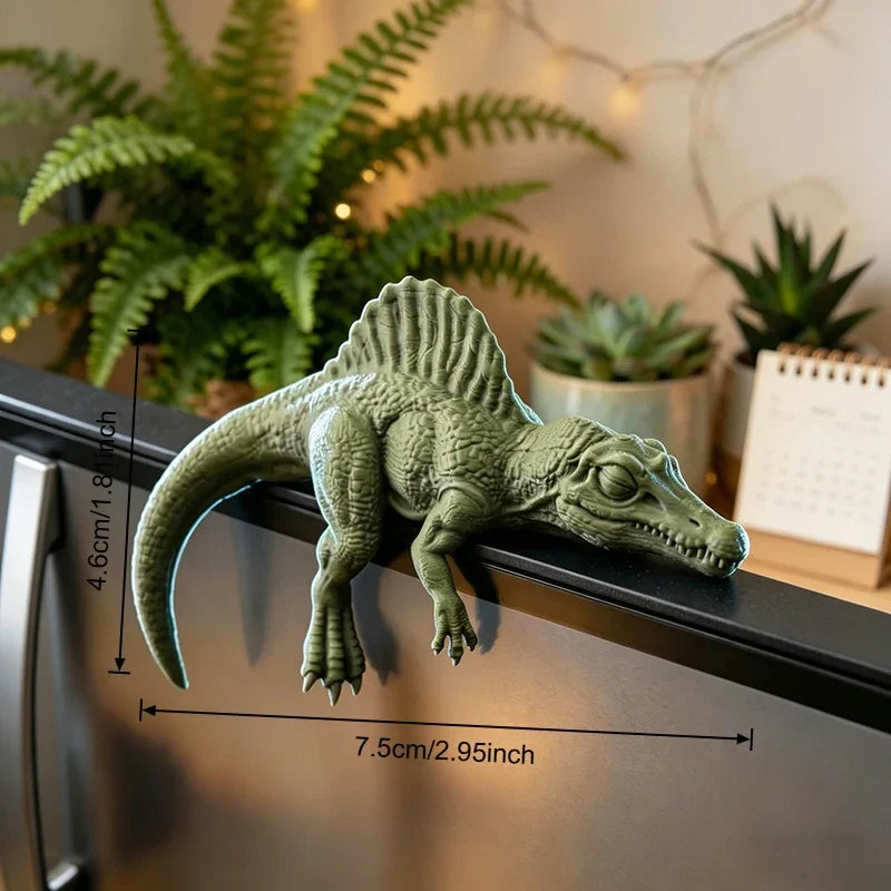 Sleeping T-Rex Monitor Topper - 3D Printed Mini Dinosaur Figurine for Desk, Monitor & Shelf Decor