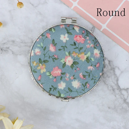 Foldable Mini Square Makeup Mirror - Double-Sided Compact Pocket Vanity Mirror
