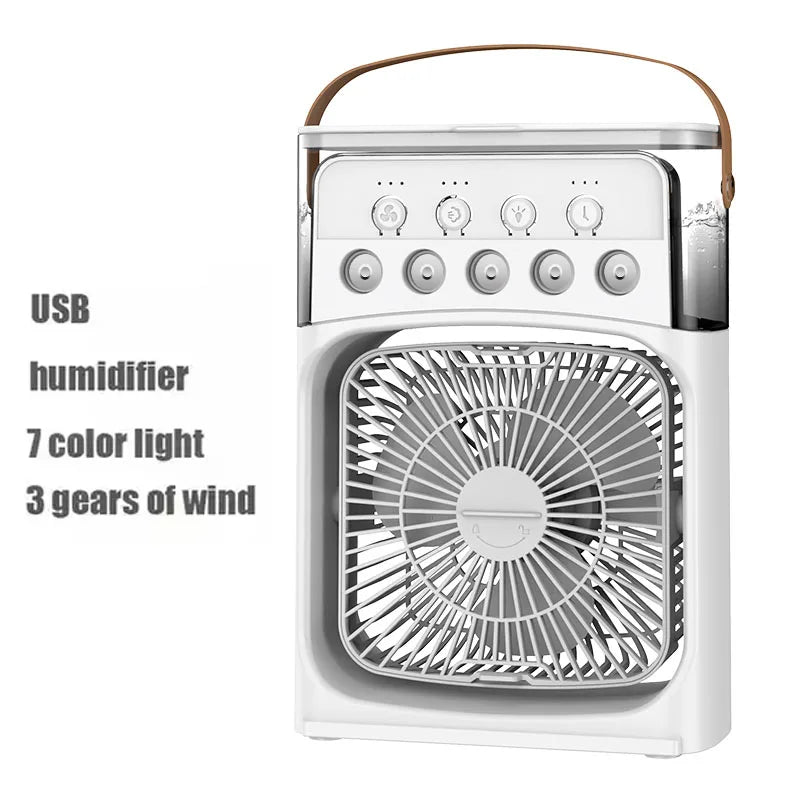 3-in-1 Portable Air Cooler – Household Mini Fan with LED Night Light, Humidifier, and Adjustable Air for Home and Office