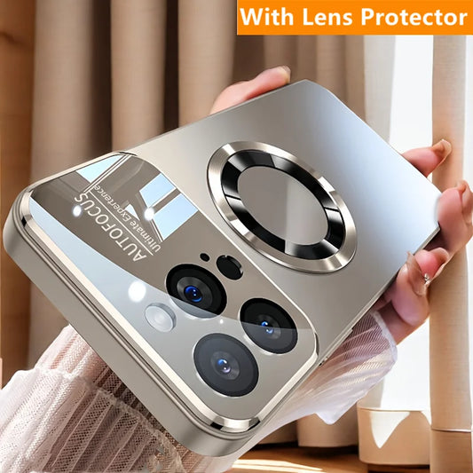 Luxury Titanium Matte Magnetic iPhone Case - MagSafe Compatible Wireless Charging Cover