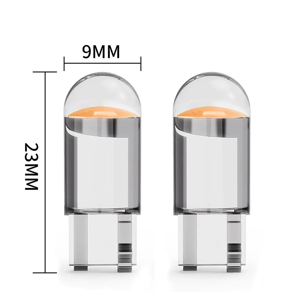 10/50pcs W5W LED T10 Car Light - COB LED Glass, 6000K White Auto License Plate Lamp, Dome, Read & DRL Bulb for 12V Automobiles