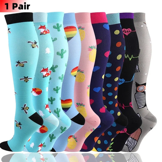 S-XXL Compression Socks - Medical Support Stockings for Nurses, Doctors, Golf, Sports & Varicose Vein Relief