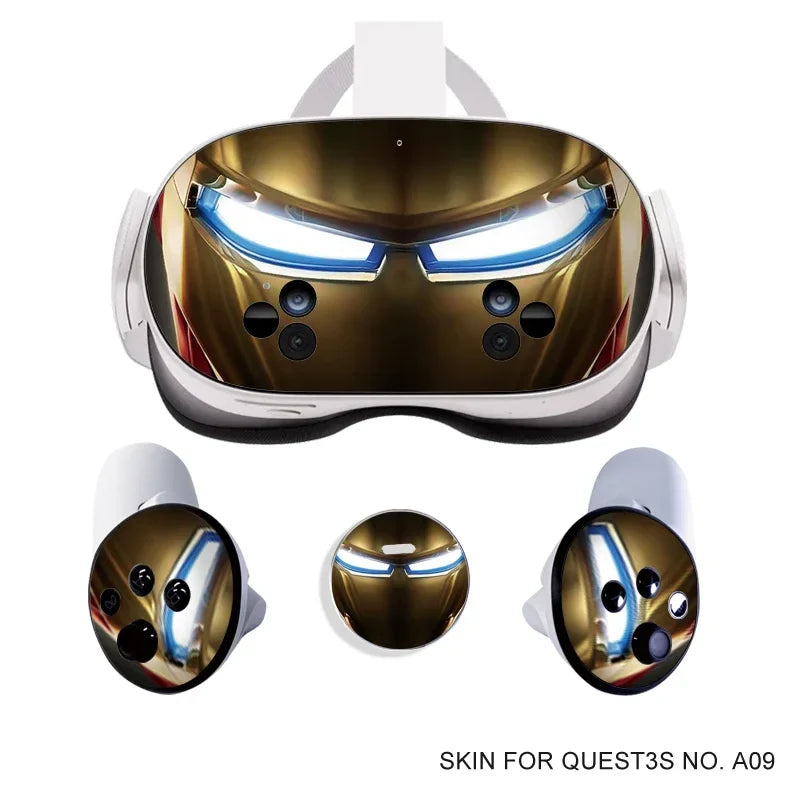 Skin Stickers for Meta Quest 3S VR Headset & Controllers – Vinyl Protective Decals with Halloween Pattern for Oculus 3S