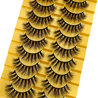 5/10 Pairs 3D Mink False Eyelashes – Wispy Handcrafted Full Strip Short Natural Lashes for Makeup
