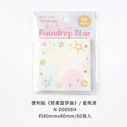 60PCS Kawaii Message Memo Paper Set - DIY Scrapbook Background Sheets for School, Office & Handmade Crafts