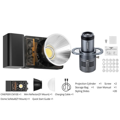 Zhiyun CINEPEER CX100 100W COB LED Video Light - Bi-Color Handheld Photography Fill Light