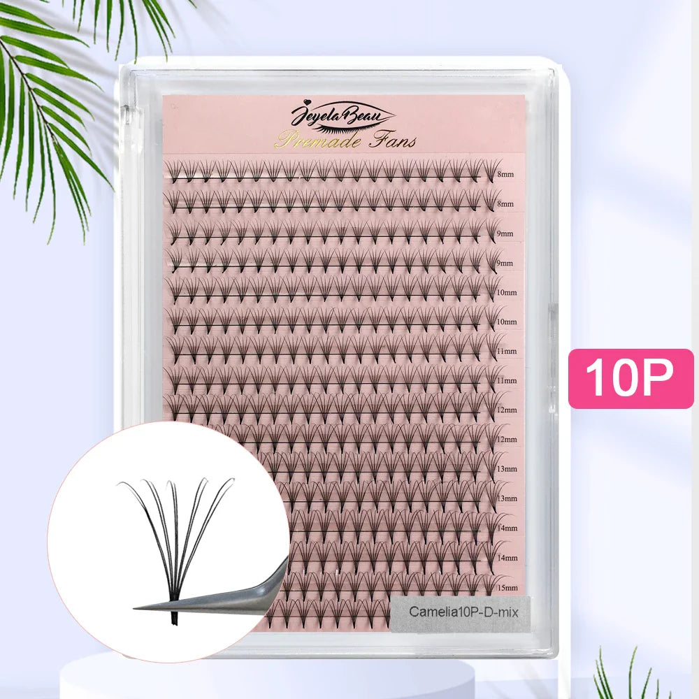 Goddess Premade Volume Lash Fans — 4D to 20D Faux Mink Individual Eyelash Extensions, Pointy Stem 320 Fans