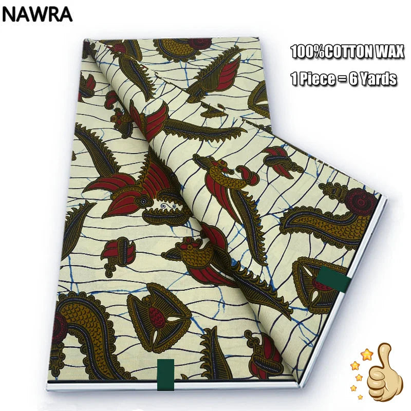 Original 100% Cotton African Wax Print Fabric - Soft Ankara Batik DIY Pagne