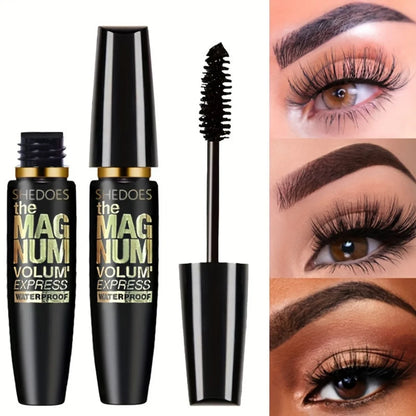 5D Black Waterproof Mascara - Lengthening Silk Fiber Eyelash Extension Makeup Tool for Women & Gifts