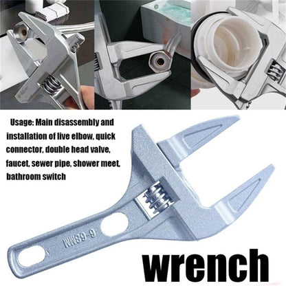 Mini Adjustable Wrench - Multifunctional Aluminum Spanner for Bathroom & Plumbing Repairs